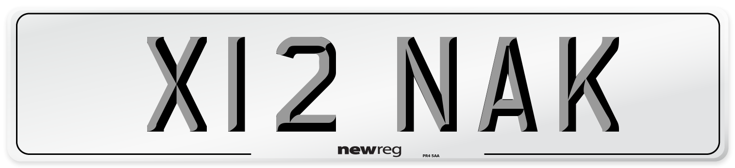 X12 NAK Number Plate from New Reg